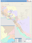 El Paso County Wall Map Color Cast Style
